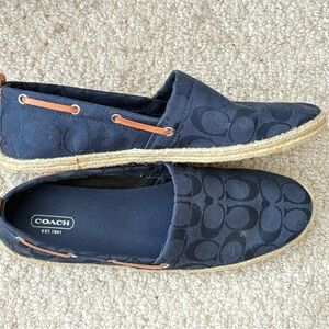 Coach Dark Blue Espadrille Shoes Size 11